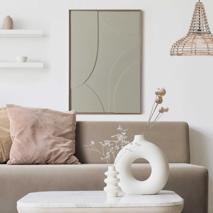 Reinders - Terrace Relief Art Schilderij - 70 x 50 cm - Sage Green