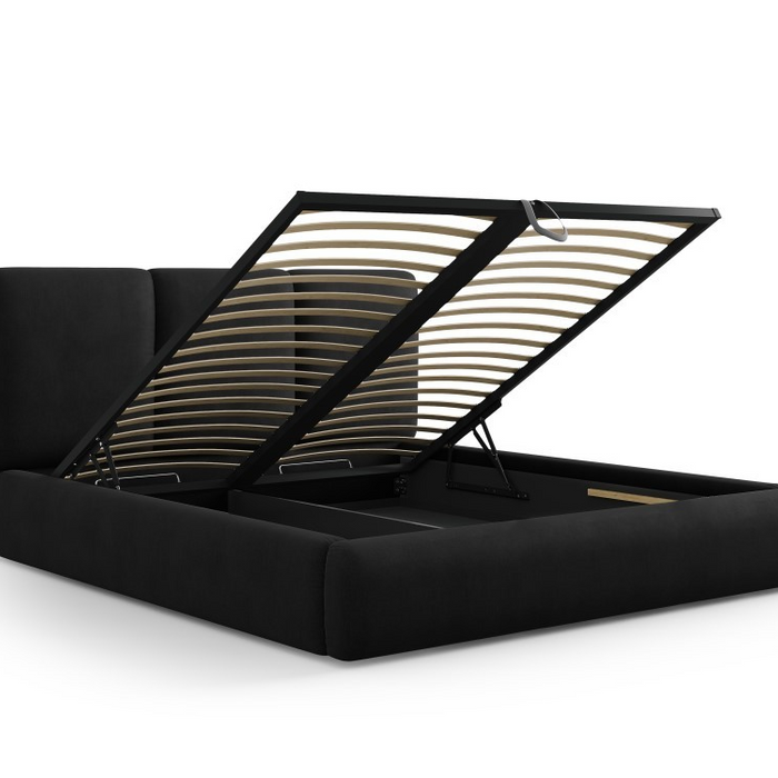 Windsor & Co Horizon Bedframe met Opbergvak - 140 x 200 cm - Chenille - Zwart