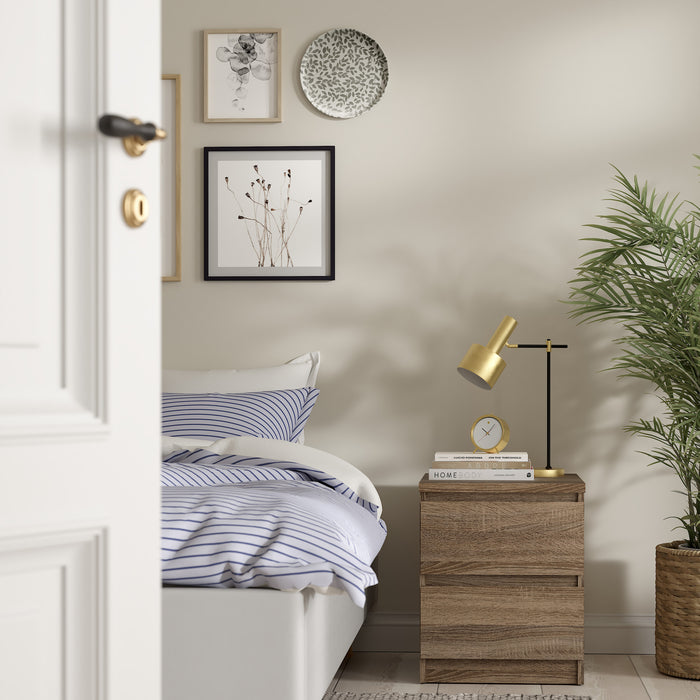 by fonQ basic Slide Nachtkastje - 2 lades - Donkerbruin