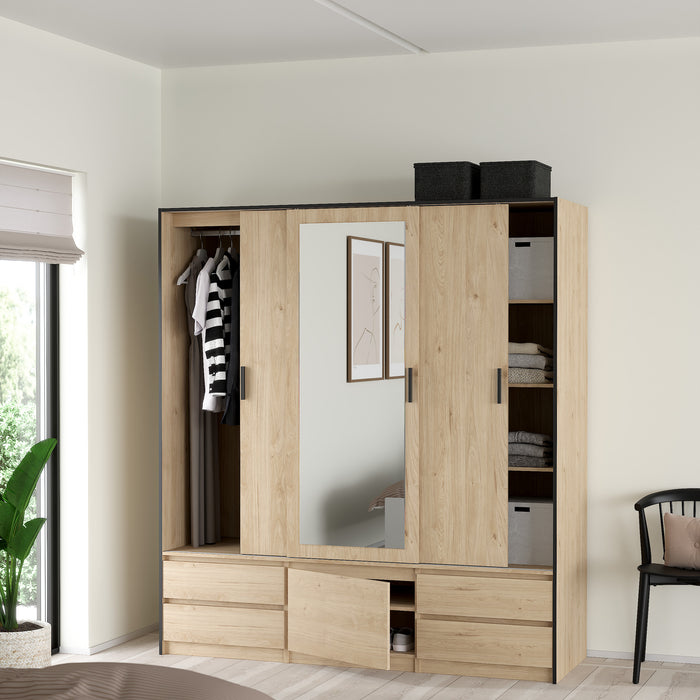 by fonQ basic Slim Kledingkast - B 181,4 - Eiken