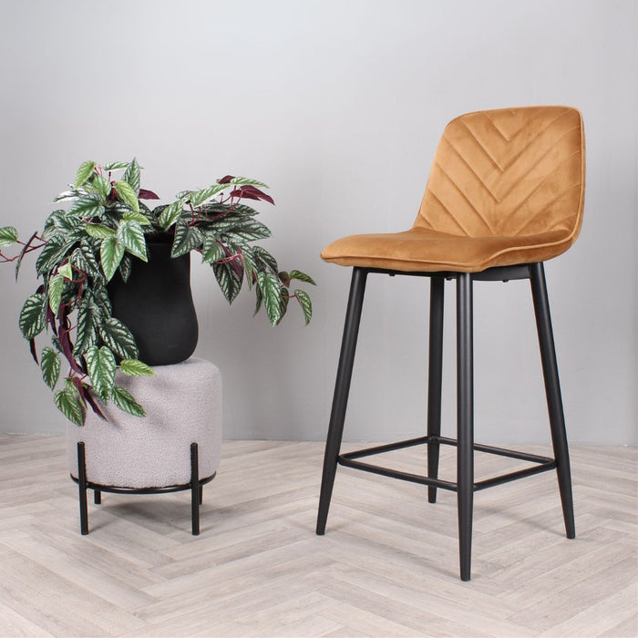 DS4U Gaby barkruk velvet 65 cm 2.0 - goud