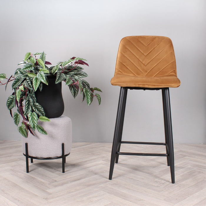 DS4U Gaby barkruk velvet 65 cm 2.0 - goud