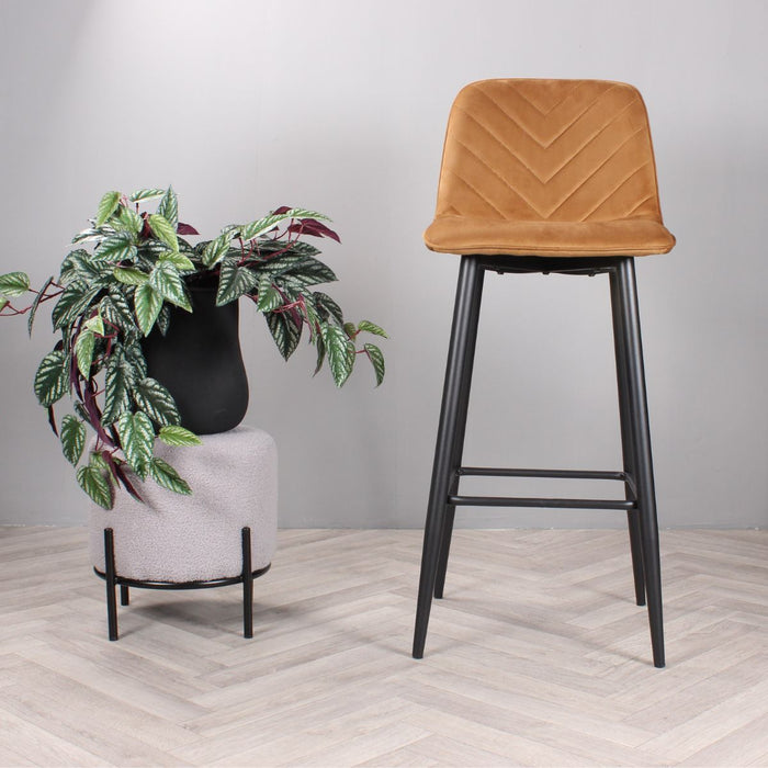 DS4U Gaby barkruk velvet 75 cm 2.0 - goud