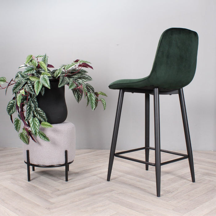 DS4U Gaby barkruk velvet 65 cm 2.0 - groen