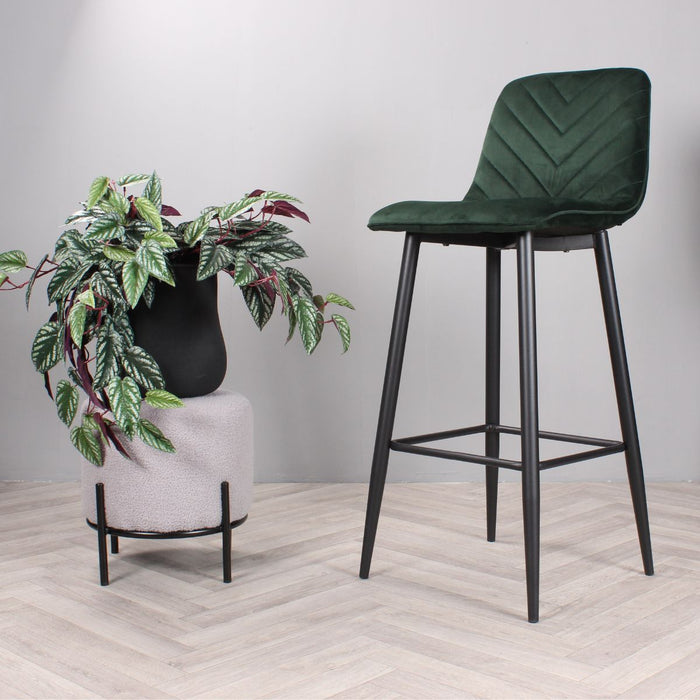 DS4U Gaby barkruk velvet 75 cm 2.0 - groen