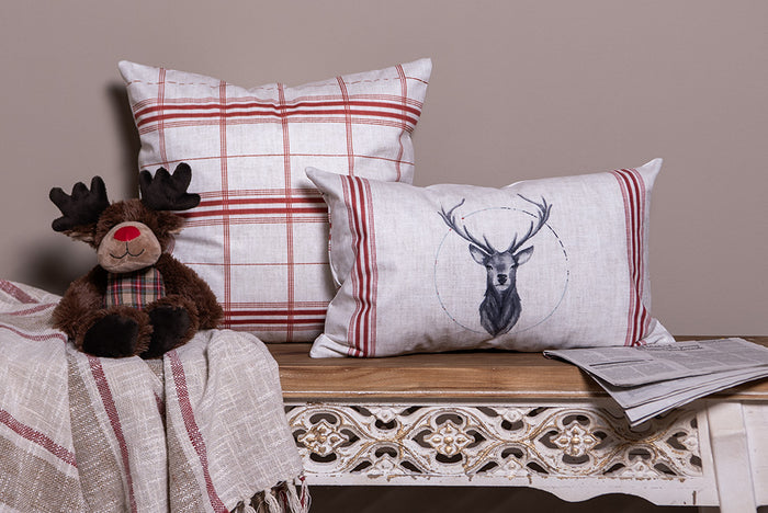 Clayre & Eef Plaid 125x150 cm Beige Bruin Katoen Strepen Deken