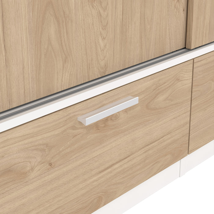 by fonQ basic Slim Kledingkast - B 121,2 cm - Eiken met witte rand