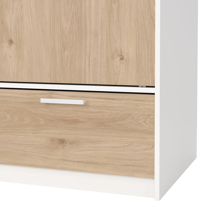 by fonQ basic Slim Kledingkast - B 121,2 cm - Eiken met witte rand