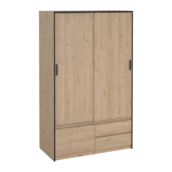 by fonQ basic Slim Kledingkast - B 121,2 - Eiken met zwarte lining