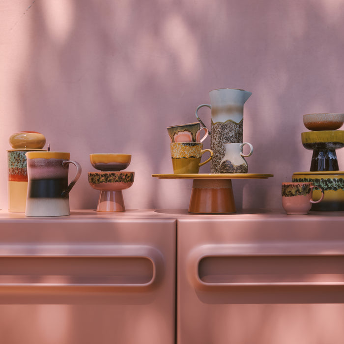 HKliving 70's Ceramics Americano Mok 0,27 L - Set van 4 - Radiant