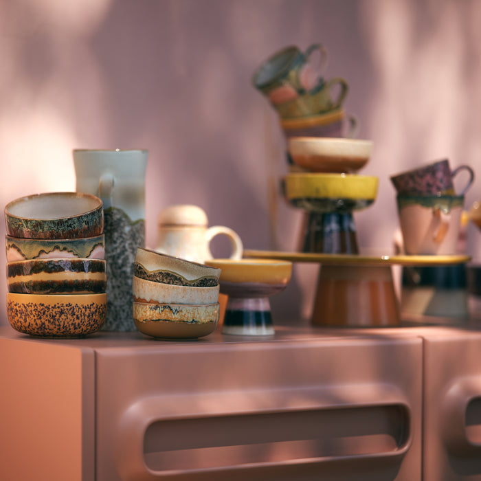 HKliving 70's Ceramics Dessert Kommen Ø 12,5 cm - Set van 4 - Harbour