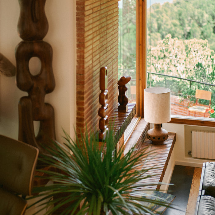 HKliving Bouclé Lampenkap Ø 38 cm - Low - Naturel