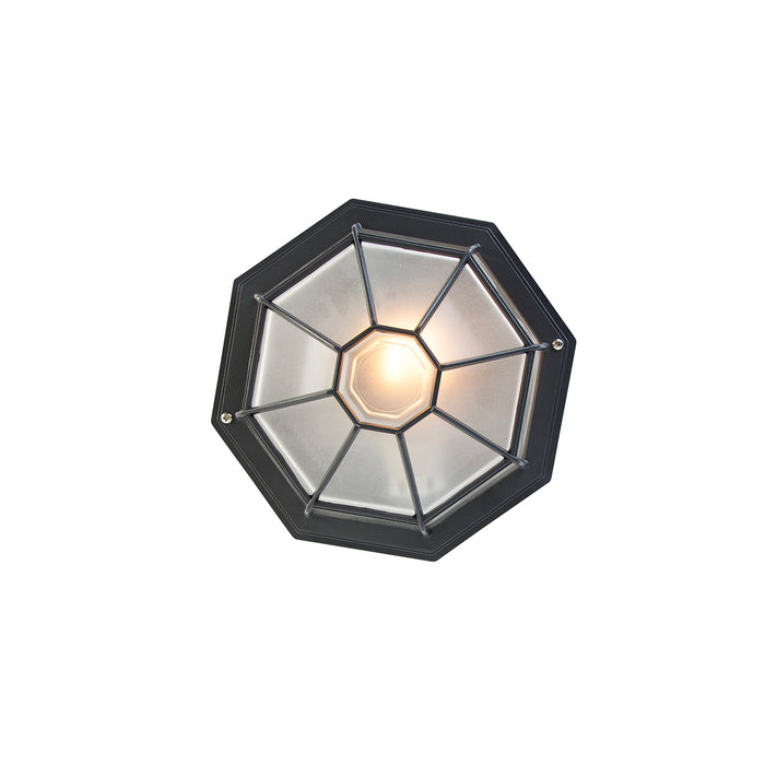 QAZQA Landelijke plafondlamp donkergrijs 26,5 IP44 - Bri