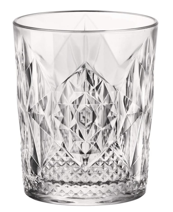 Bormioli Rocco Whiskeyglazen - 6x stuks - glas - 390 ml - gedecoreerd