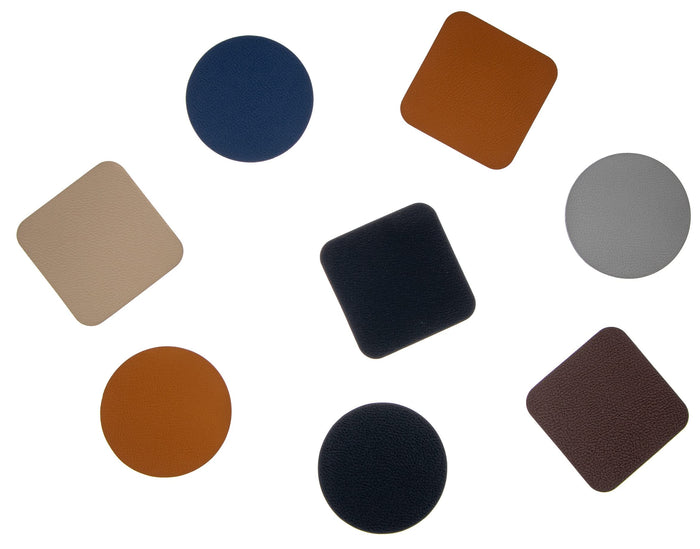 Cookinglife Onderzetters - Vegan leer - Zwart - ø 10 cm - 6 Stuks