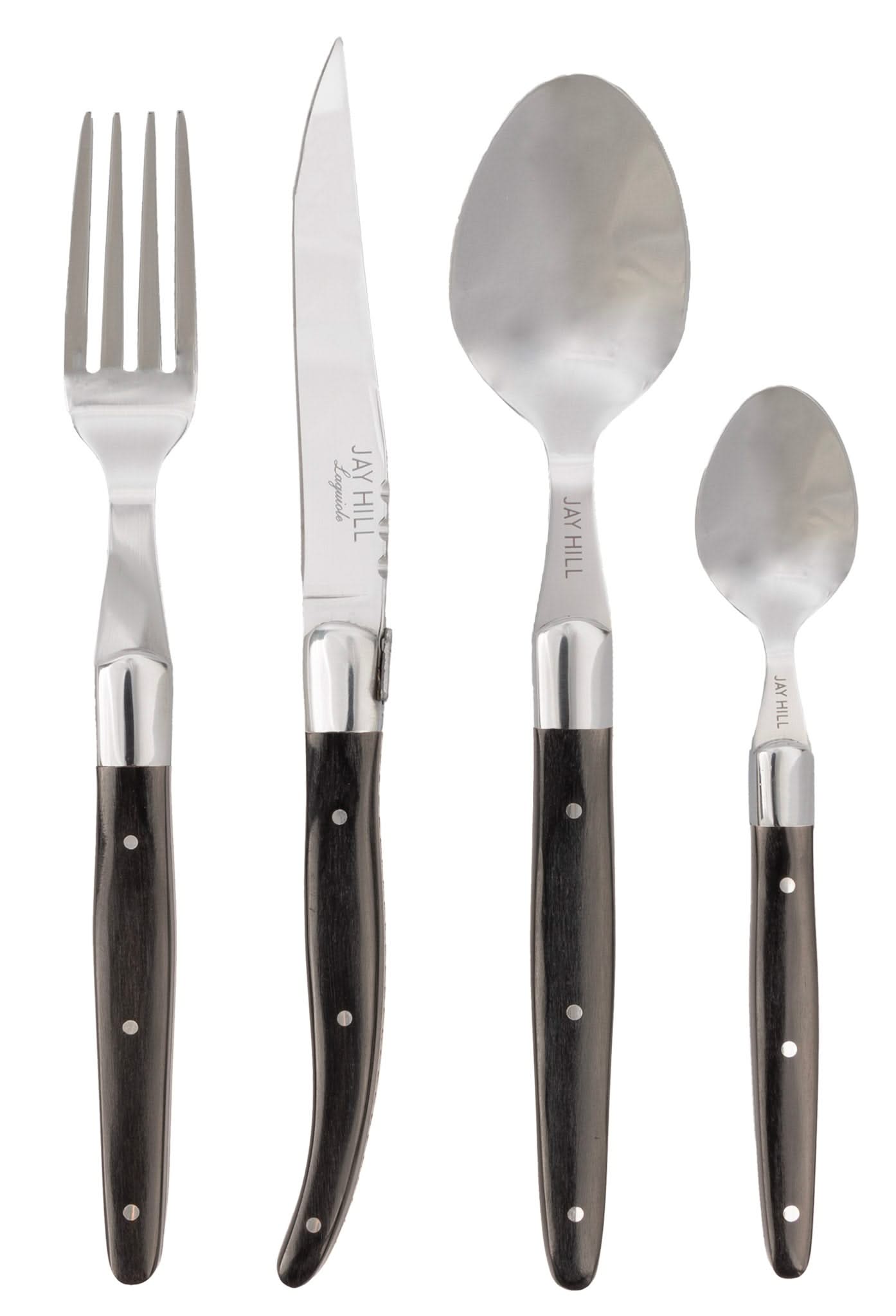 Jay Hill Bestekset Laguiole - Zwart - 24 delig | 6 personen