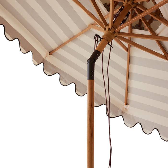 HKliving Striped Patio Parasol - Stracciatella