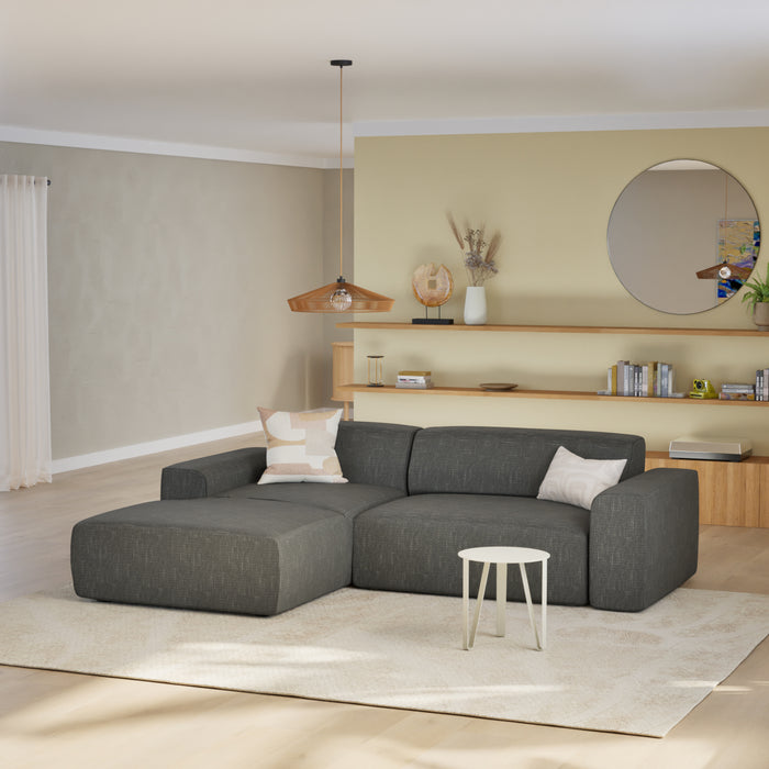 NADUVI Collection Nina Hoekbank Links - Linnen - Antraciet