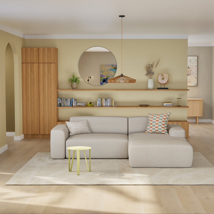 NADUVI Collection Nina Hoekbank Rechts - Linnen - Crème