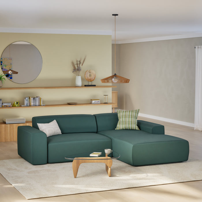 NADUVI Collection Nina Hoekbank Rechts - Velvet - Petrolblauw