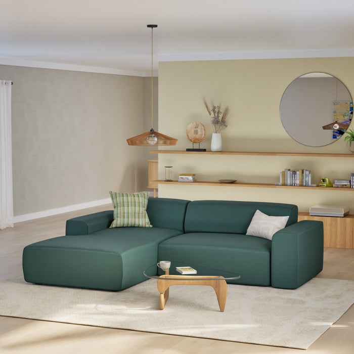 NADUVI Collection Nina Hoekbank Links - Velvet - Petrolblauw