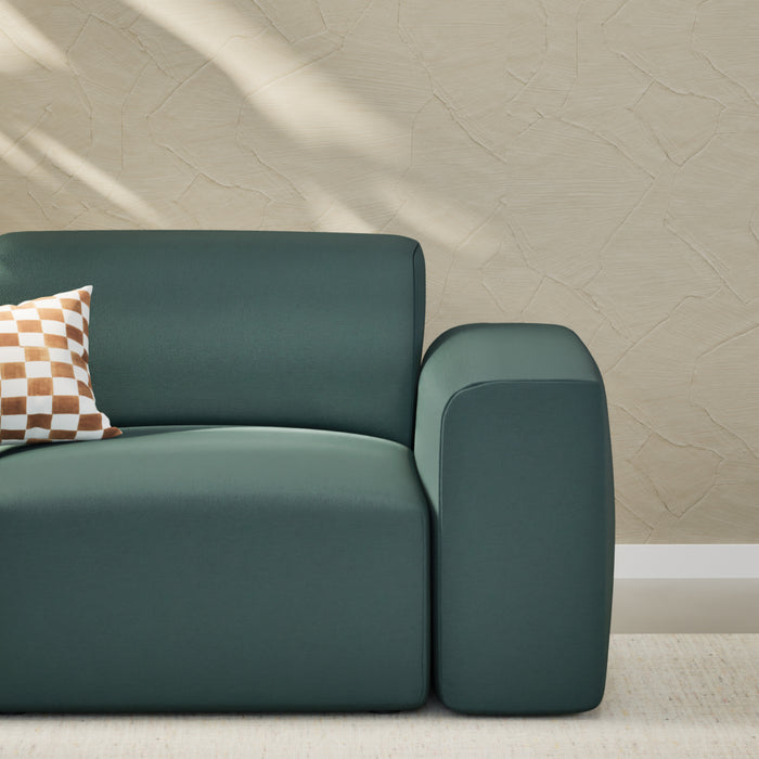 NADUVI Collection Nina Hoekbank Links - Velvet - Petrolblauw