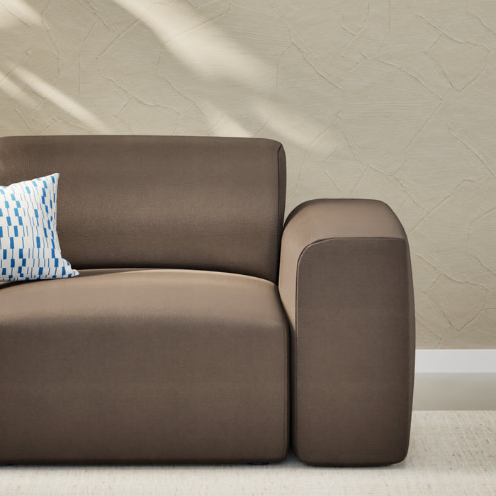 NADUVI Collection Nina Hoekbank Links - Velvet - Donkerbruin