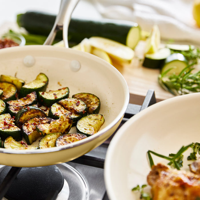 GreenLife Artizan 12-delige set met antiaanbaklaag, PFAS-vrij, geel