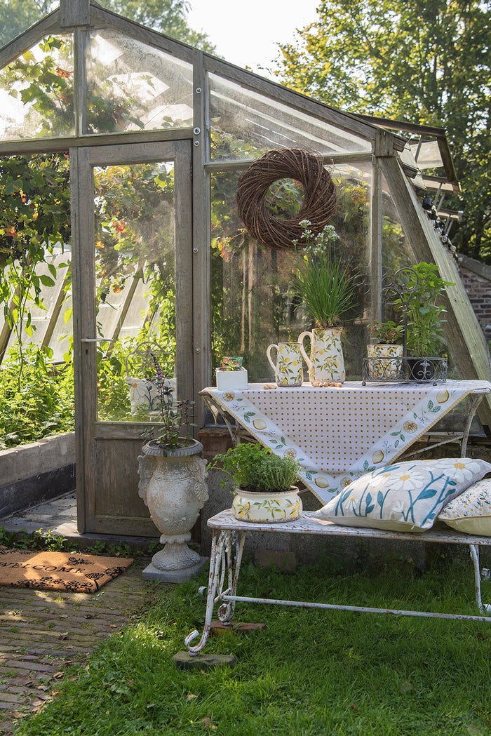 Clayre & Eef Tuinbank 117x37x42 cm Wit Bruin IJzer