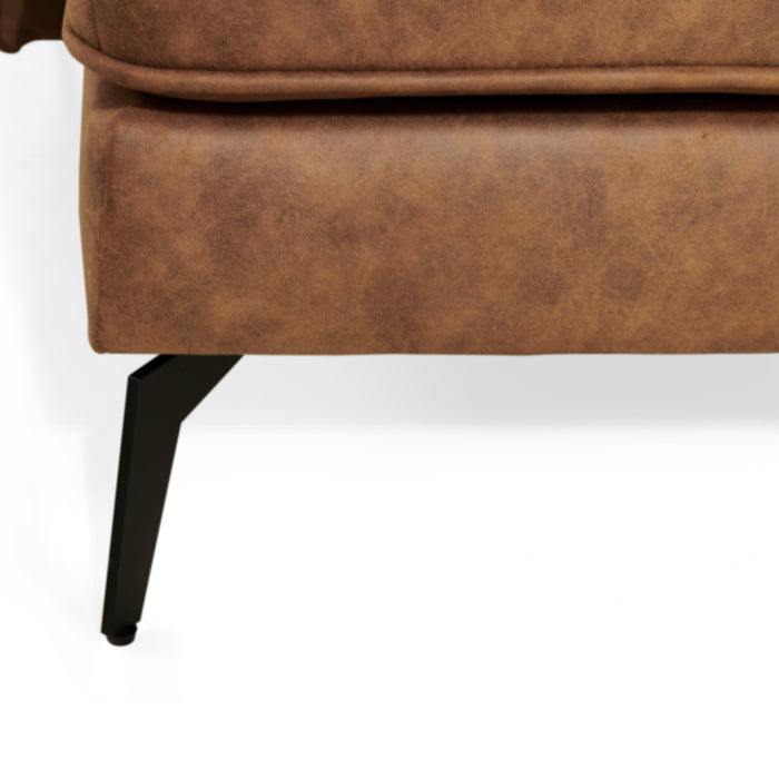 by fonQ Milan Hoekbank met Chaise Longue 3-zitsbank - Links / Rechts - Microleder - Cognac