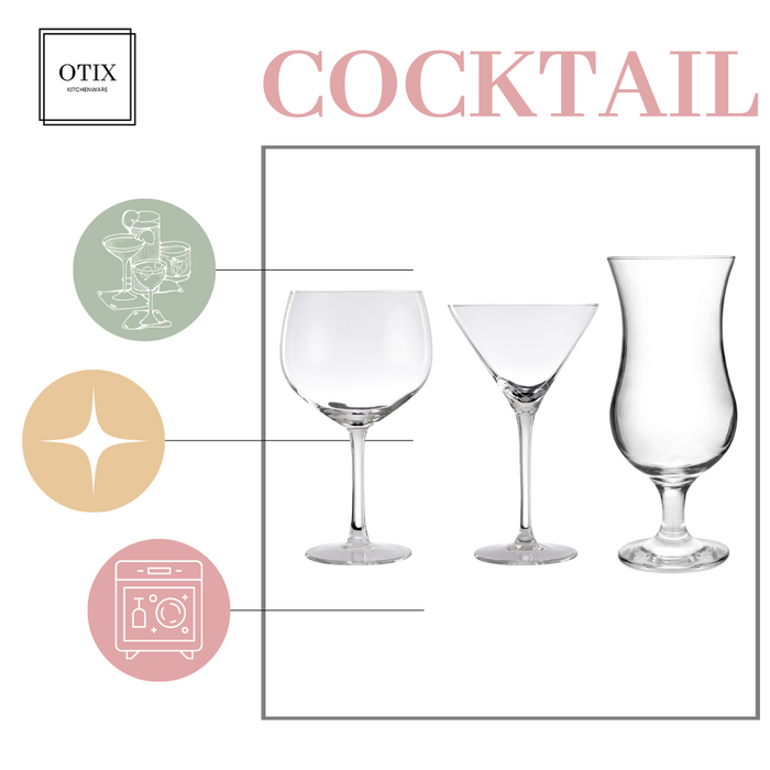 OTIX Cocktail Glazen Gin Martini Pina Colada Set van 12 TINI