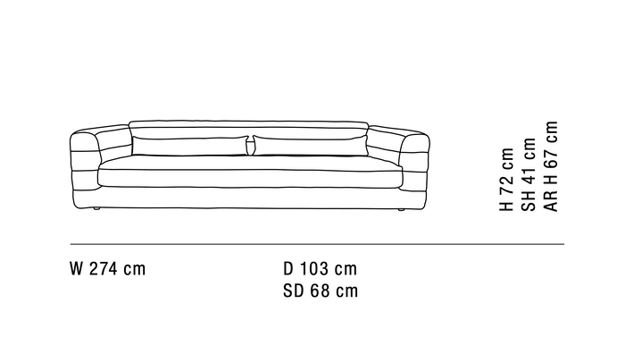 HKliving Club 4-zitsbank - Wise Blossom
