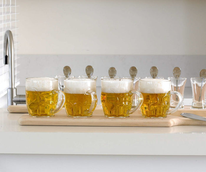 Cosy & Trendy Houten Plank met 4 Bierpullen