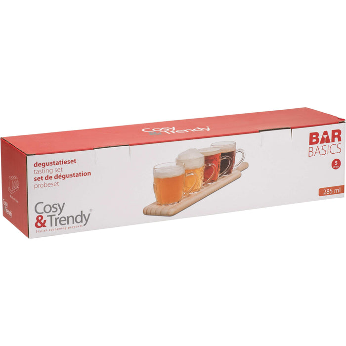 Cosy & Trendy Houten Plank met 4 Bierpullen