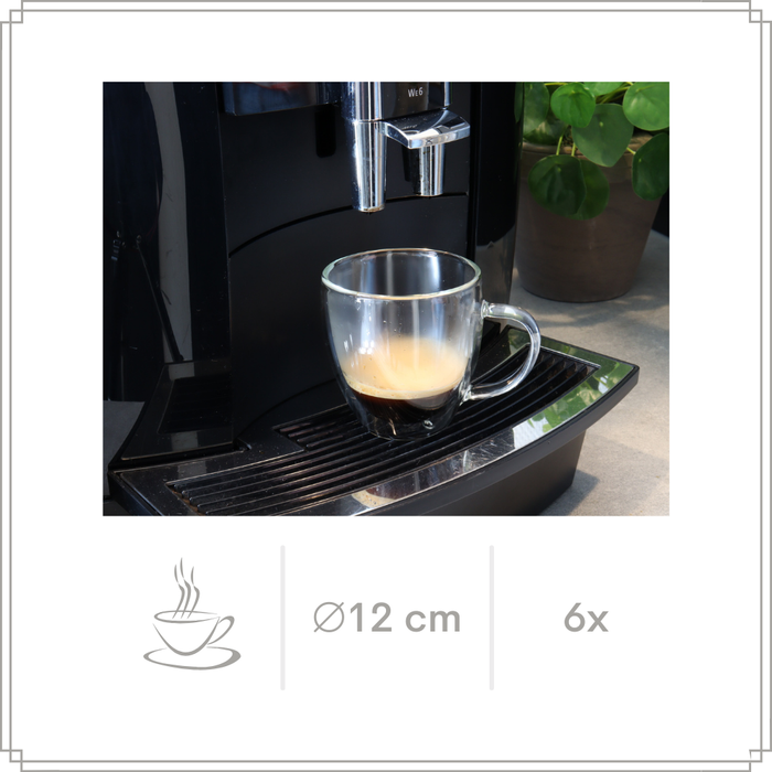 OTIX Theeglazen met Oor 6 stuks Theetassen 340ml Glas Cappuccino La...