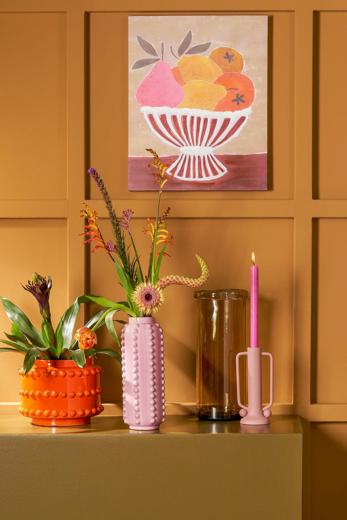 Mica Decorations Boaz Vaas - H30 x Ø11 cm - Keramiek - Roze