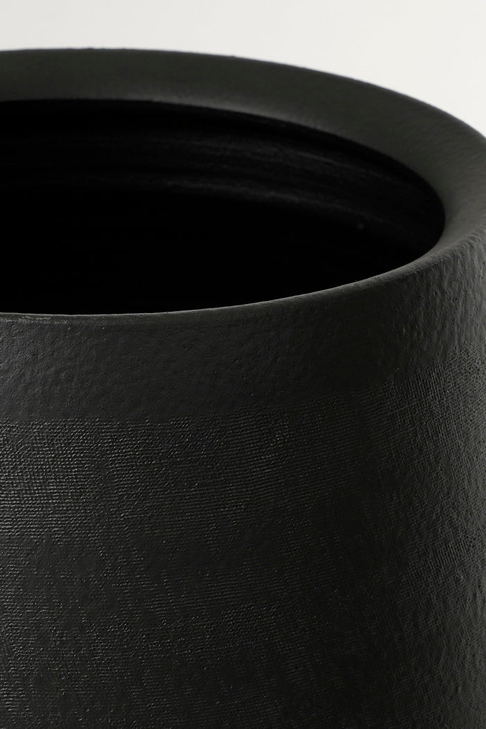 Mica Decorations Douro Vaas - H50 x Ø29 cm - Terracotta - Mat - Zwart