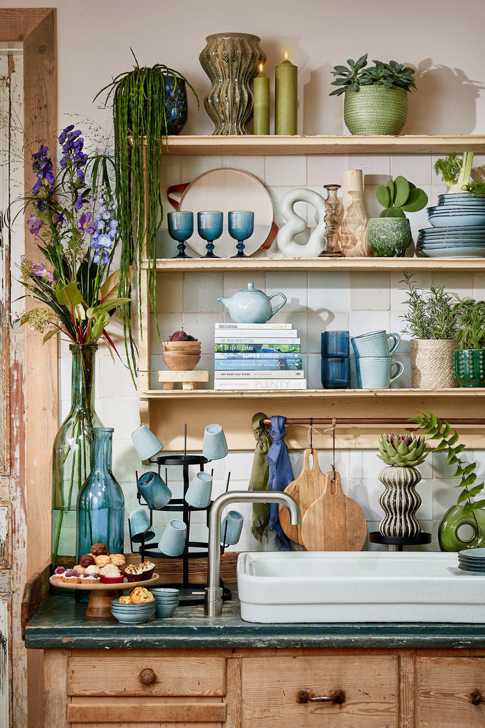 Mica Decorations Jay Vaas - L18 x B7,5 x H22,5 cm - Glas - Lichtgroen