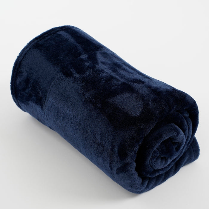 In The Mood Collection Famke Fleece Plaid - 180 x 130 cm - Donkerblauw
