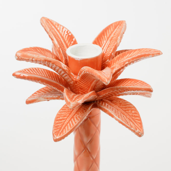 Mica Decorations Kandelaar Palmboom - H30 x Ø13 cm - Roze