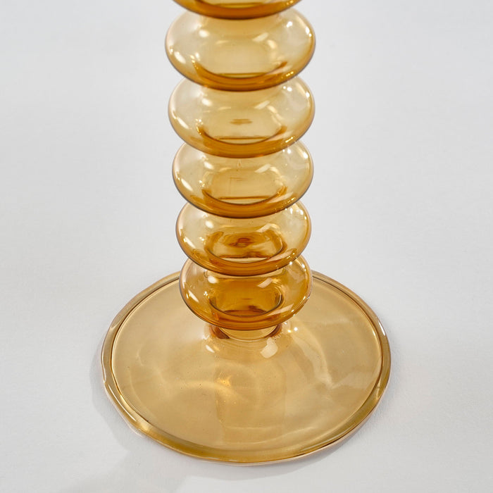 Mica Decorations Agios Kandelaar - H20 x Ø7,5 cm - Glas - Bruin