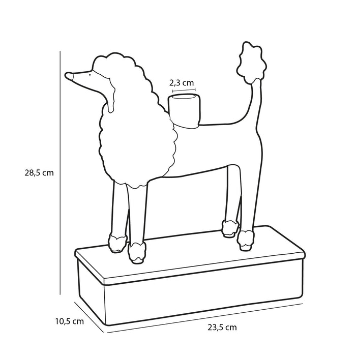 Mica Decorations Kandelaar Hond - L24 x B11 x H29 cm - Keramiek