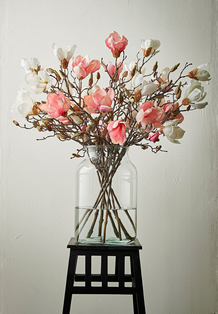 Mica Decorations Magnolia Kunstbloem - H88 cm - Roze