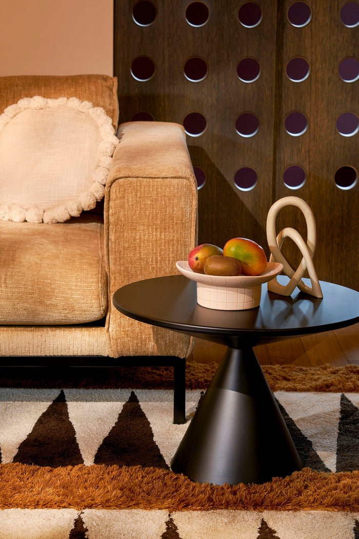 Mica Decorations Wolga Schaal op Voet - Keramiek - Beige