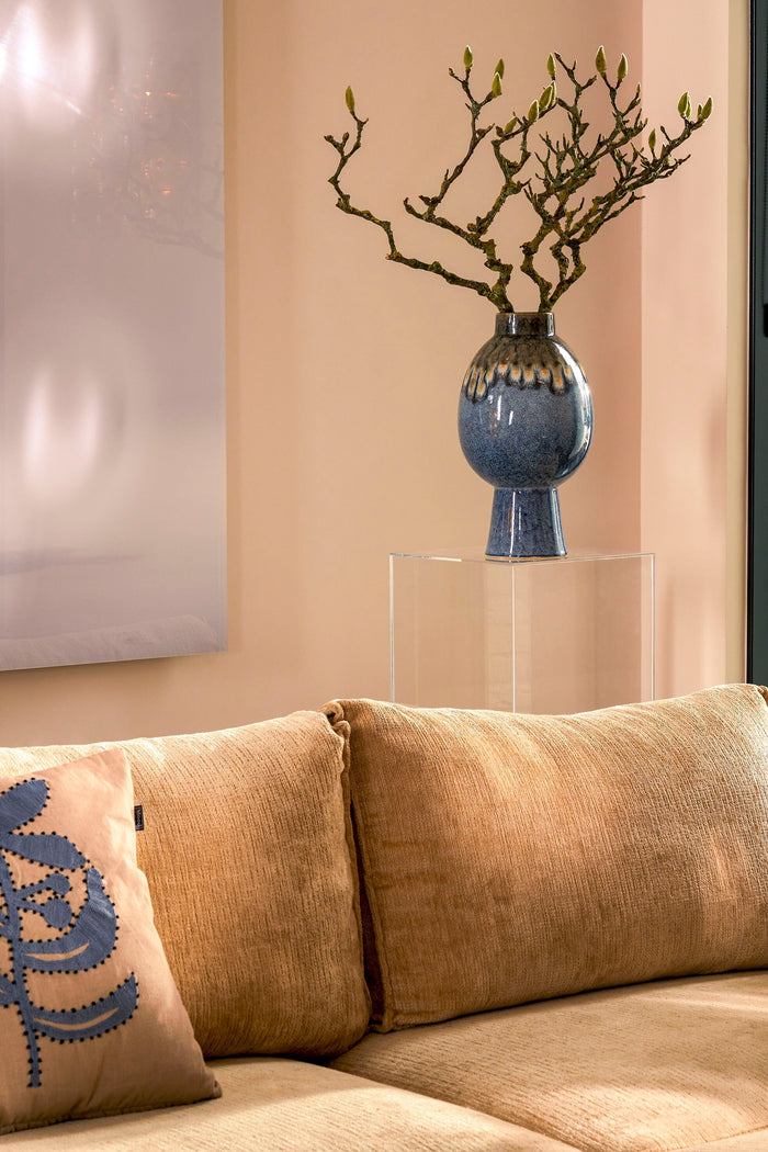 Mica Decorations Helma Vaas - H38 x Ø21,5 cm - Blauw