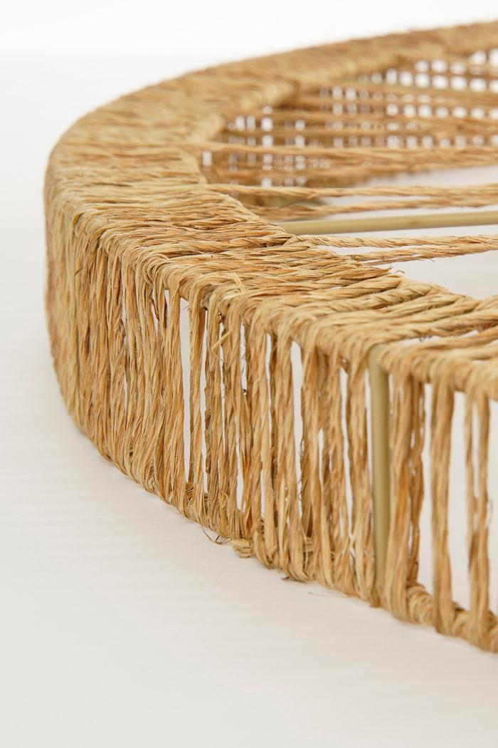 Mica Decorations Ludy Wandspiegel - H5 x Ø60 cm - Jute - Lichtbruin