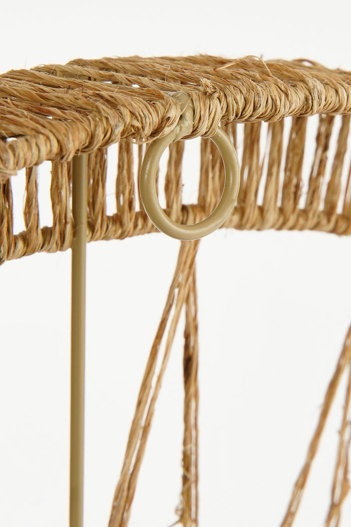 Mica Decorations Ludy Wandspiegel - H5 x Ø60 cm - Jute - Lichtbruin