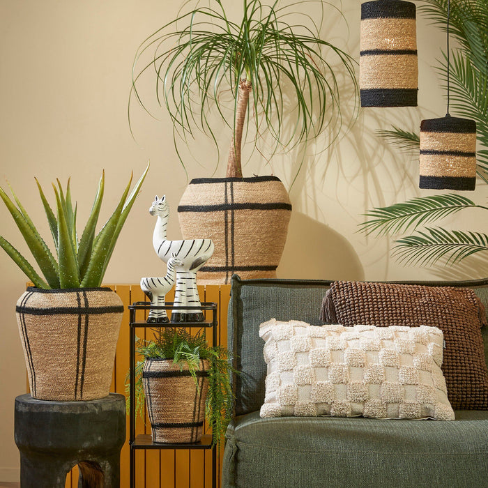 Mica Decorations Jinx Hanglamp - H20 x Ø15 cm - Jute - Zwart