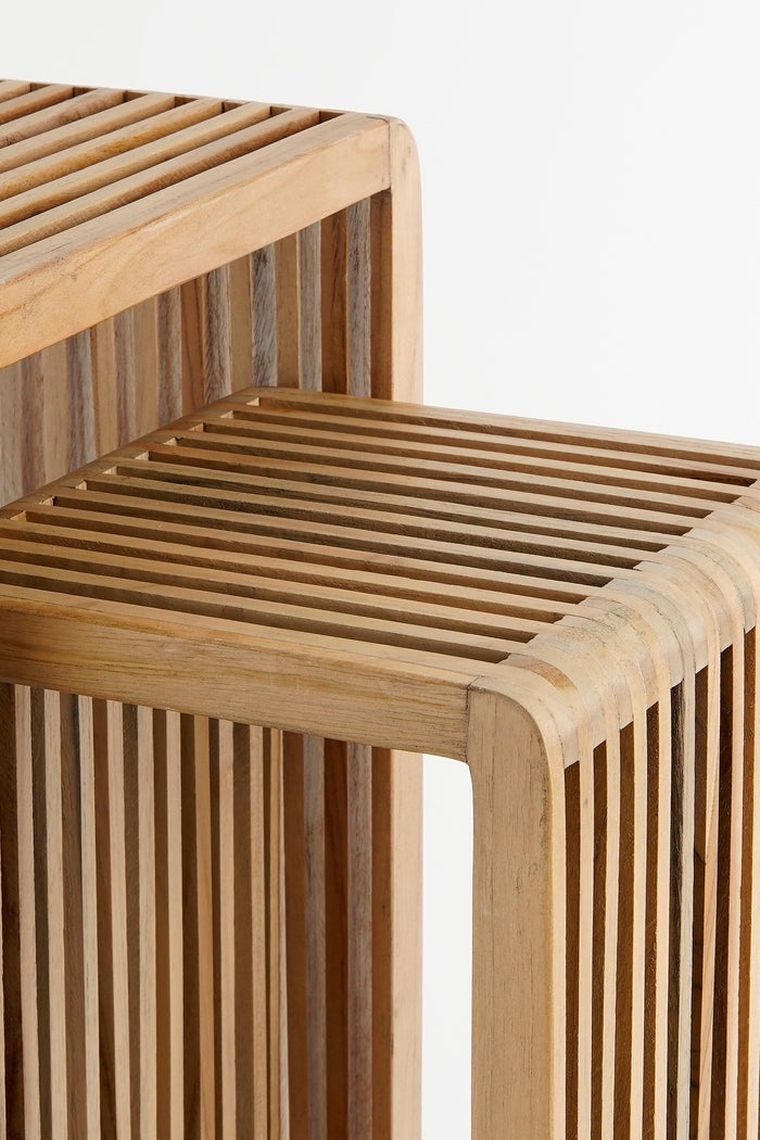 Mica Decorations Yonker Plantentafel - Set van 2 - Bruin