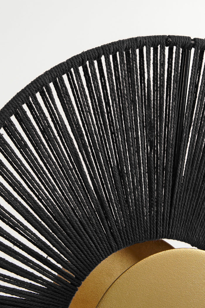 Mica Decorations Helge Wandlamp - L26 x B12 x H39 cm - Zwart, Goud